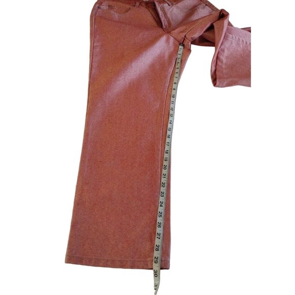 Vintage Reflect Jeans Womens 14 Salmon Pink Straight Wide Leg High Waisted - Picture 8 of 10